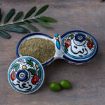 Floral design Ceramic Plate – Zait Zaatar