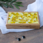 Olive Wood Box with Mosaic Glass Top