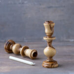 Olive Wood Candlestick (set of two)