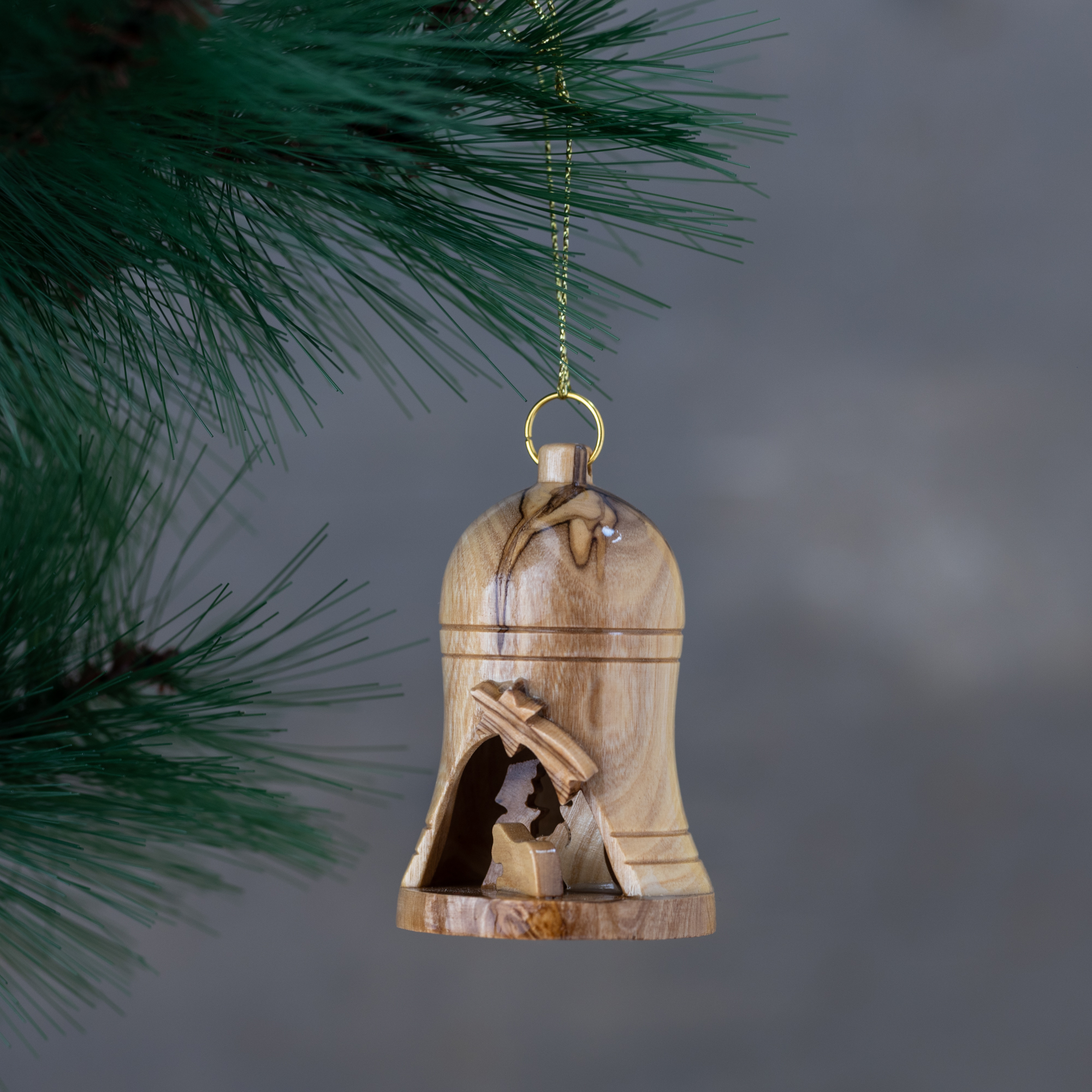 Small Olive Wood Nativity Bell Small Olive Wood Nativity Bell - Image 1