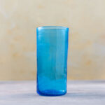 Hand-Blown tall Blue Glass