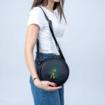 Hand Embroidered Olive Branch Round Sling Bag - Image 2