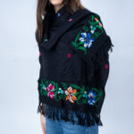 Rectangle Floral Embroidery Shawl - Image 2