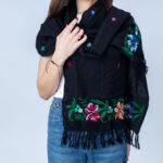 Rectangle Floral Embroidery Shawl