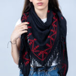 Triangle Embroidery Shawl-simple