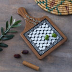 Cutting Board With A Hand Keffiyeh