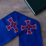 Embroidered Blue Stole With Cross