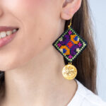embroidery earring with coin - Image 2