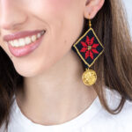 embroidery earring with coin - Image 3