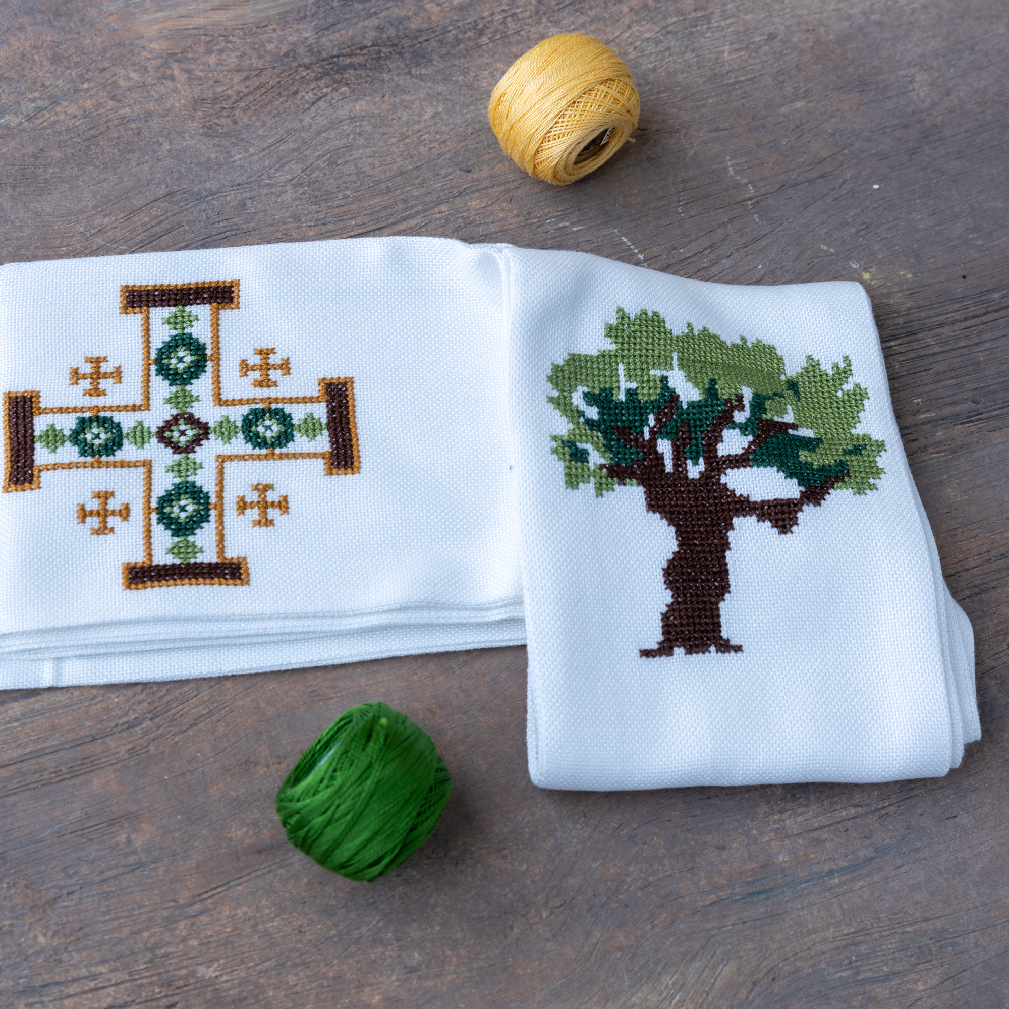 Embroidery Olive Tree Stole