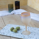 Hand-Blown Pink Painted Wine Glass