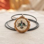 Holy Land Stone Pendant With Olive Wood(Mother Of Pearl Peace Dove)
