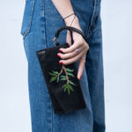 leather purse with Olive Branch embroidery - Image 2