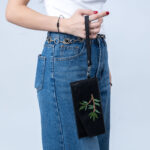leather purse with Olive Branch embroidery - Image 3