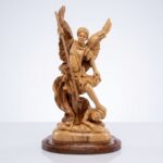 Olive Wood Saint Michael Hand-Carved