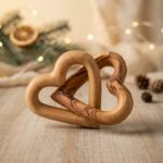 Olive Wood Two Attached Hearts