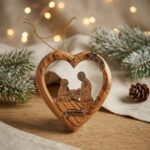 Olive Wood Christmas Heart Ornament