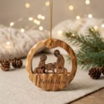 Olive Wood Christmas Circle Ornament