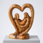 Olive Wood Holy Family in a Heart
