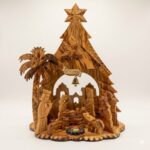 Large Olive Wood Musical Grotto